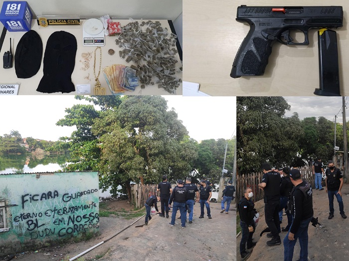 PC chega chegando, cumpre mandados e apreende drogas e outros materiais no Interlagos