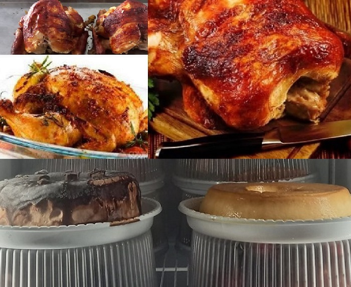Domingou com frango assado e sobremesa caseira, e o Pedrinho leva aí