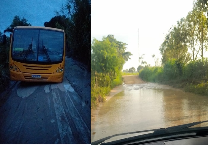Comunidade fica ilhada no interior de Linhares por conta de estrada intransitável