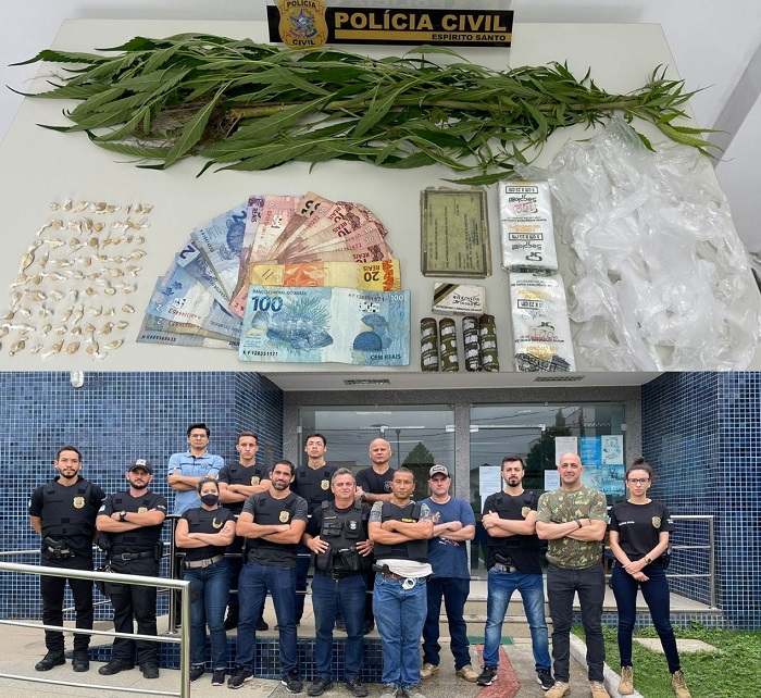 PC é recebida a tiros por traficantes em Jaguaré. Pezão de maconha se destaca na lista de apreensão 