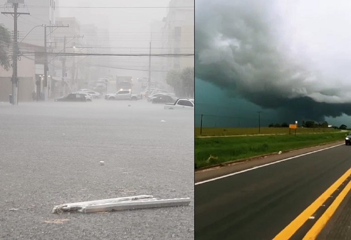 Chuva intensa provoca alagamentos e altera rotina de sábado em Linhares. Vídeo