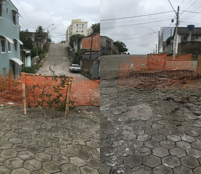 Avenida no Shell fica assim, sempre que chove em Linhares. “Manilhamento inadequado”, afirma morador