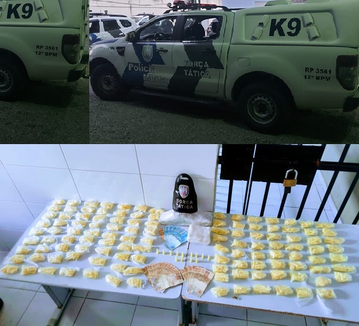 Muito dinheiro e droga apreendidos pela P2, Força Tática e K9 em Linhares