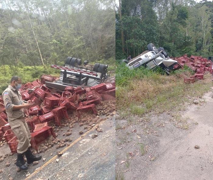Plantão: Dois óbit0s em acidente com caminhão na BR-262