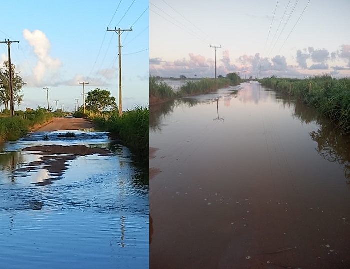 Rio Doce “toma conta” da Estrada de Regência: Regência “virou rio”, diz leitor