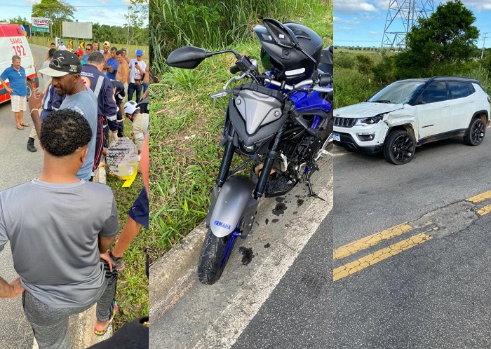 Condutor de moto sai gravemente ferido de acidente no chamado Trevo da Lagoa Nova