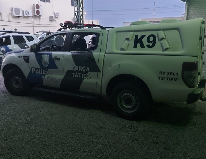 K-9: Arma municiada escondida em Siena no Santa Cruz. Motorista e carona são do Aviso