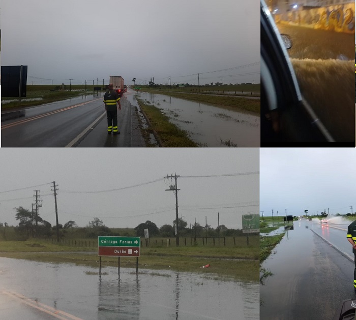 Muita chuva: Bairros e BR-101 alagados em Linhares