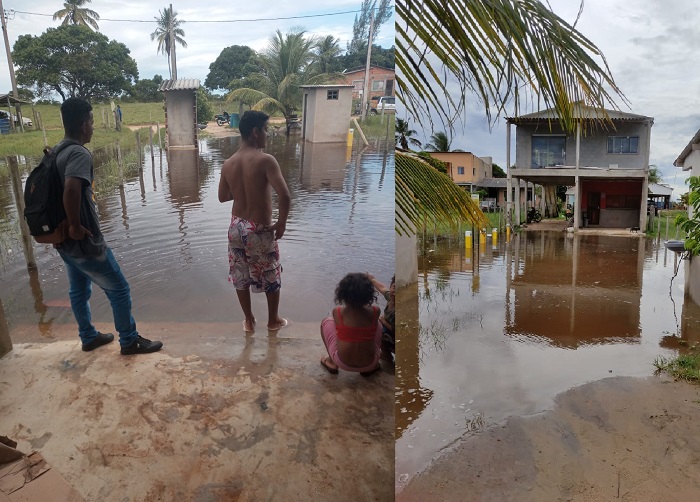 Chuva: Famílias são “expulsas” de residências no interior de Linhares. Veja fotos