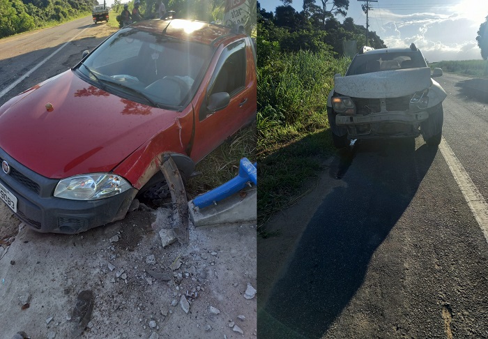 Colisão na Estrada do Pontal, foi pertinho do local onde outro carro capotou horas antes