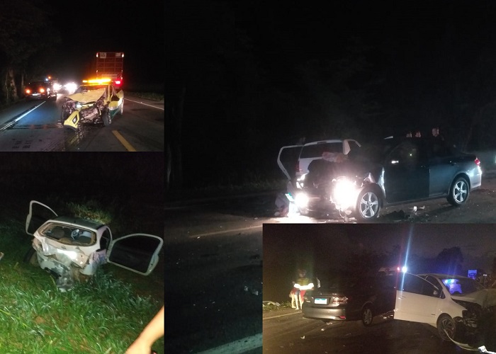 Grave acidente envolvendo 5 veículos na BR-101 em Linhares, um deles da Eco 101