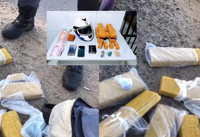Muita droga apreendida com passageiro de carro de aplicativo em Linhares