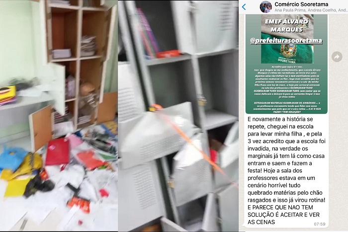 Cena da semana: Vândalos agem (de novo) em escola de Sooretama