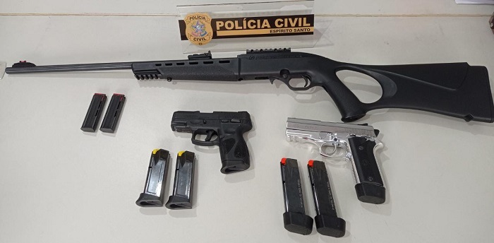 Armas apreendidas no Bº Palmital: Homem usou para ameaçar desafeto, disse delegado