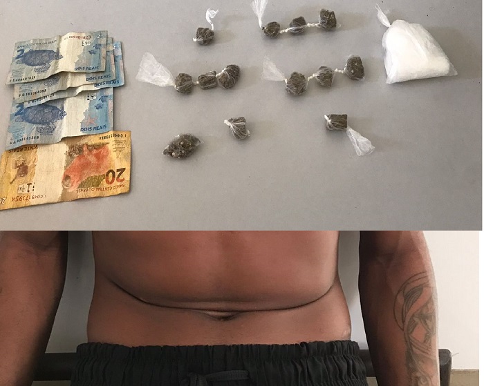 Apreensão de droga e detenção em conhecido beco, no Aviso