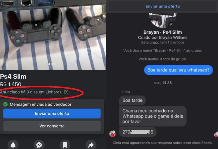 No Facebook: Leitor quase cai no golpe do anúncio falso em Linhares