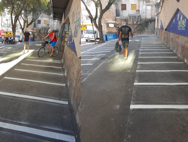 Limpeza geral na Calçada do Mercado Municipal. “Novos rumos em Linhares”, diz leitor