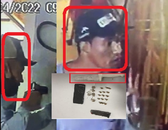 Autores de roubo em Urussuquara trocam tiros com a PM em Linhares. Faca igual a usada no crime é apreendida