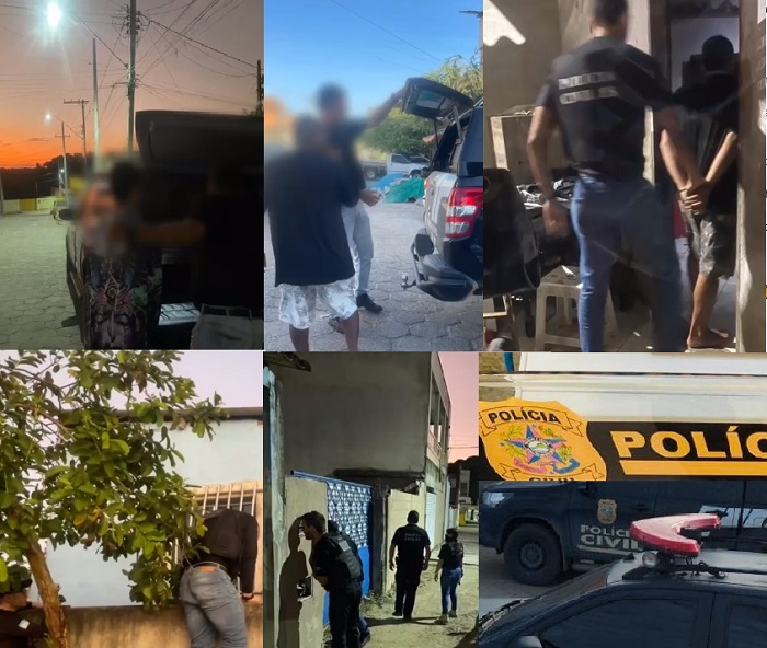 PC chega chegando e cumpre mandados em Linhares com dia ainda escuro