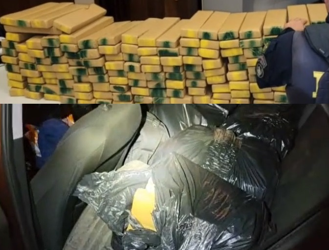 223kg: PRF apreende carro lotado de maconha na BR-262