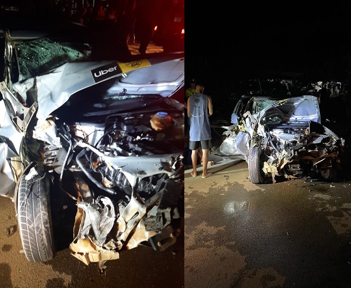 Grave acidente envolvendo carro de aplicativo em Linhares