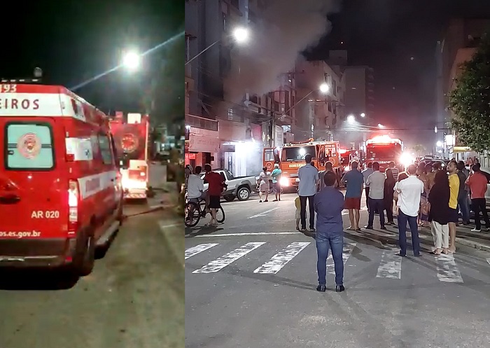 Incêndio destrói loja no Centro de Linhares e atrai muitos curiosos