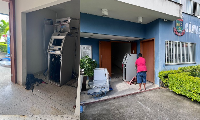Caixa eletrônico é retirado da Câmara de Linhares. “Vai evitar muitas coisas”, diz servidor
