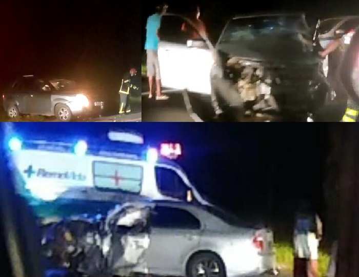 Colisão frontal com vítimas presas às ferragens na BR-101, em Sooretama