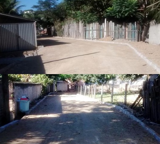 Bairro Aviso: moradores comemoram calçamento na Avenida Vitória