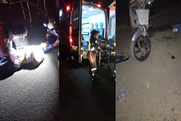 Motociclista colide em cerca e é socorrido pelo Samu no interior de Linhares