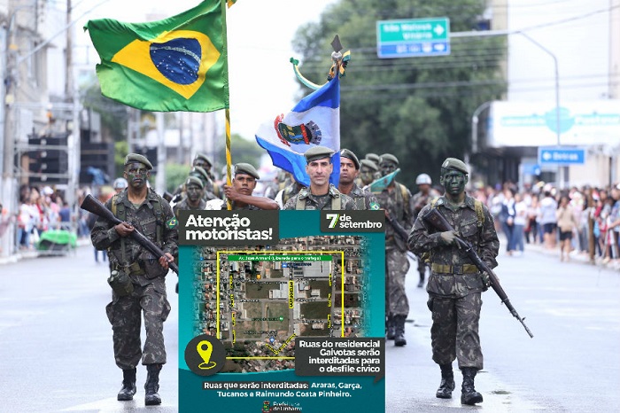 Ruas do residencial Gaivotas serão interditadas para o desfile cívico de 7 de setembro
