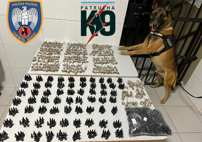 K9 apreende maconha e cocaína após denúncia contra Weltinho no Santa Cruz