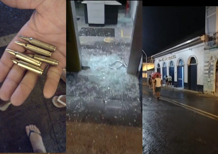 Santa Leopoldina: Bandidos invadem bancos armados com fuzil, e cidade vive momentos de terror