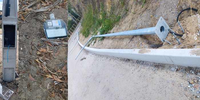 Fios e luminárias são furtados na Linha Verde, Lagoa do Meio