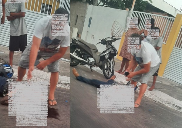 Condutora de moto sofre acidente ao 