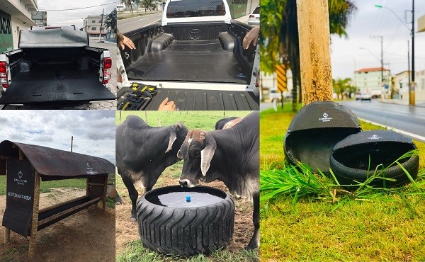 A incrível empresa que recicla pneus para produzir cochos e proteção de carroceria em Linhares