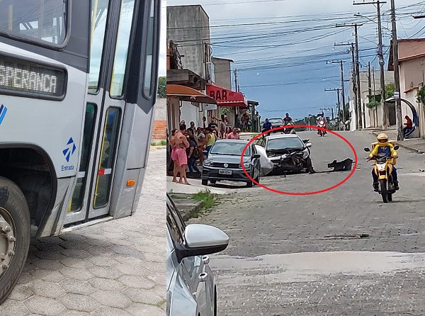 Carro fica com a frente destruída em acidente no São José