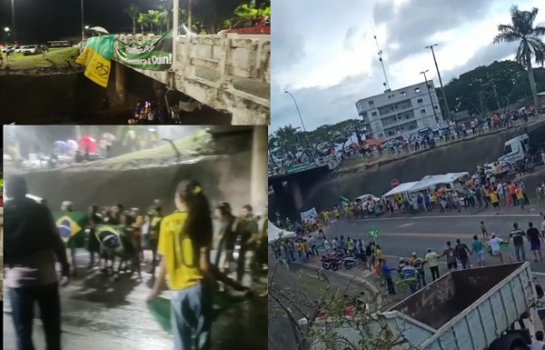 Chuva não inibe manifestantes, e Ponte Joaquim Calmon continua fechada em Linhares