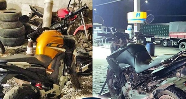Motos roubadas são recuperadas pela PM em Linhares, uma logo após o assalto