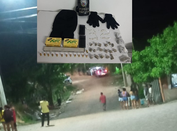 Apreensão de drogas, munições, touca ninja, e muitos tiros no Nova Esperança 