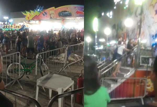 Confusão e desespero no parque em Linhares. PM, Samu e Corpo de Bombeiros foram acionados