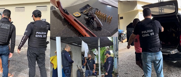 PC prende foragido da justiça do RJ, e apreende armas e munições no interior de Linhares
