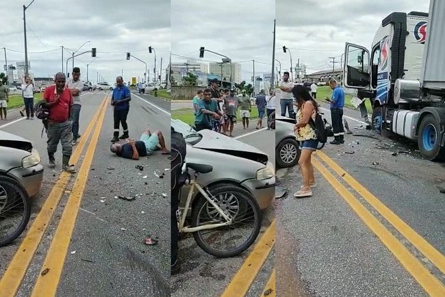 Três feridos em acidente na BR-101, em Linhares. Foi no 