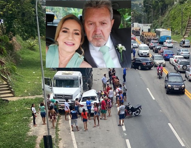 Casal de São Gabriel da Palha morre em acidente na BR-101, na Serra
