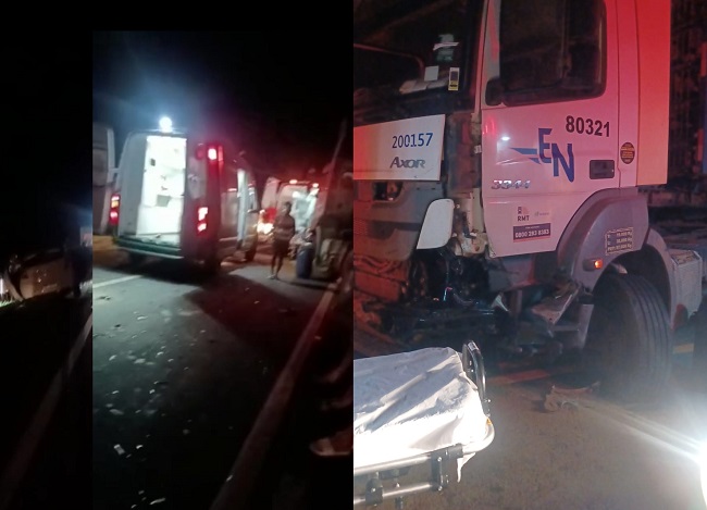Motorista fica preso às ferragens em acidente em Jacupemba. Outro, na BR-101