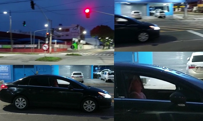 Carro parado por mais de meia hora nos semáforos chama a atenção em Linhares