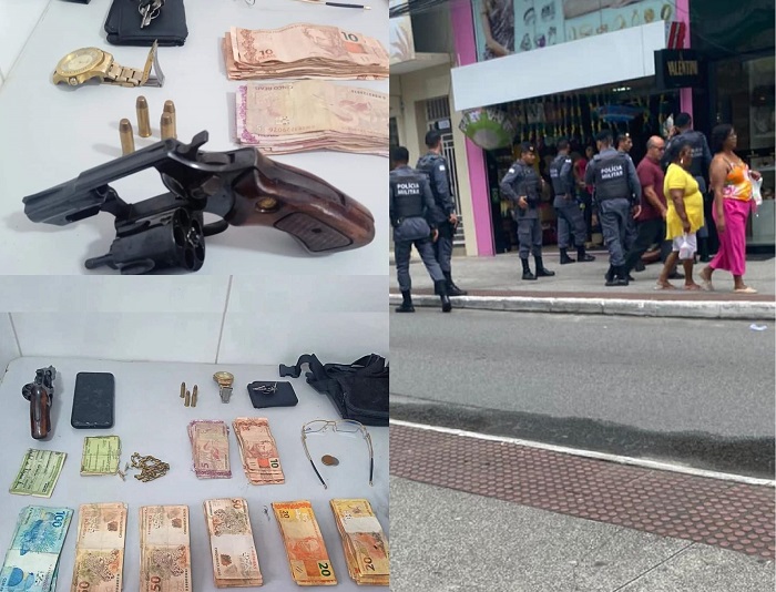 Homem com arma, dinheirama e tornozeleira eletrônica é detido no Centro de Linhares