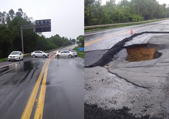 BR-101: Outro desmoronamento entre Aracruz e Linhares. 