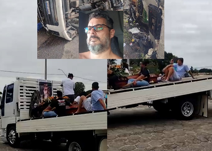 Emoção no cortejo e sepultamento de Kibe, caminhoneiro muito querido em Linhares