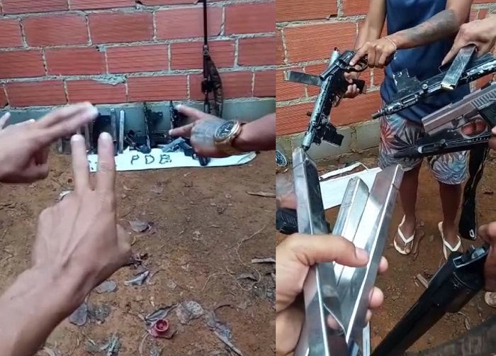 Bandidos exibem armas, munições e fazem ameaças em vídeos. Leitores afirmam que é em Linhares
